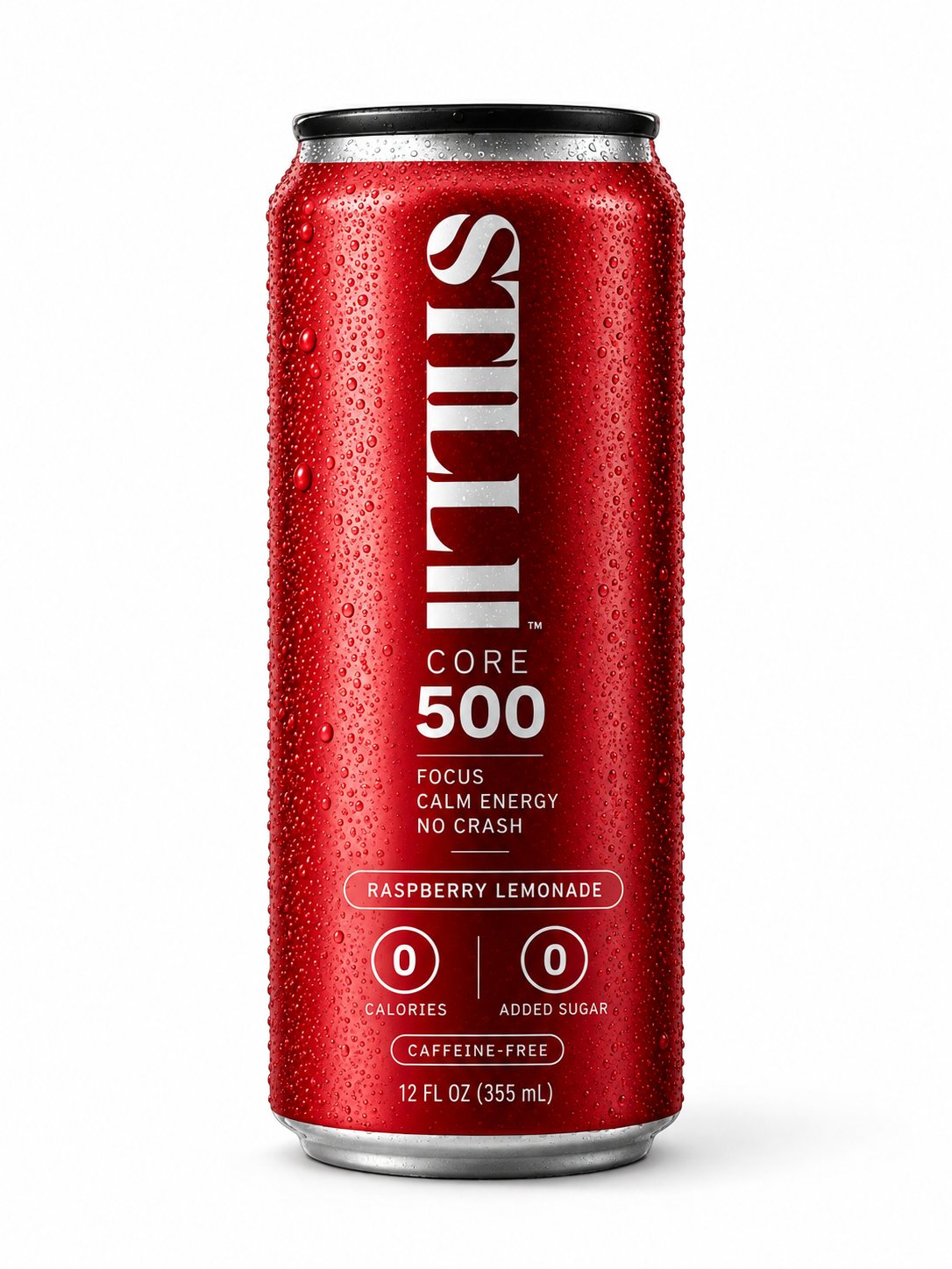 STILL CORE 500 Raspberry Lemonade caffeine-free 12 fl oz can: 0 calories, 0 added sugar